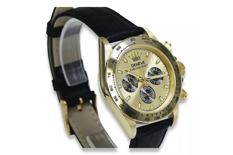 Montre hommes d'or Geneve ★ https://zlotychlopak.pl/fr/ ★ Pureté d'or 585 333 Low Price!