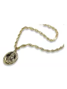 Mother of God medallion & Snake 14k gold chain pm006y&cc076y