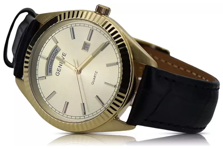 Reloj de oro para hombre Geneve ★ https://zlotychlopak.pl/es/ ★ Pureza del oro 585 333 ¡Precio bajo!