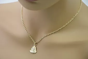 Maica Domnului medalion & diamant tăiat 14k lanț de aur