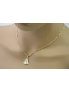 Maica Domnului medalion & diamant tăiat 14k lanț de aur