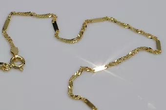 Cadena de corte de diamante de oro amarillo italiano de 14k cc012y