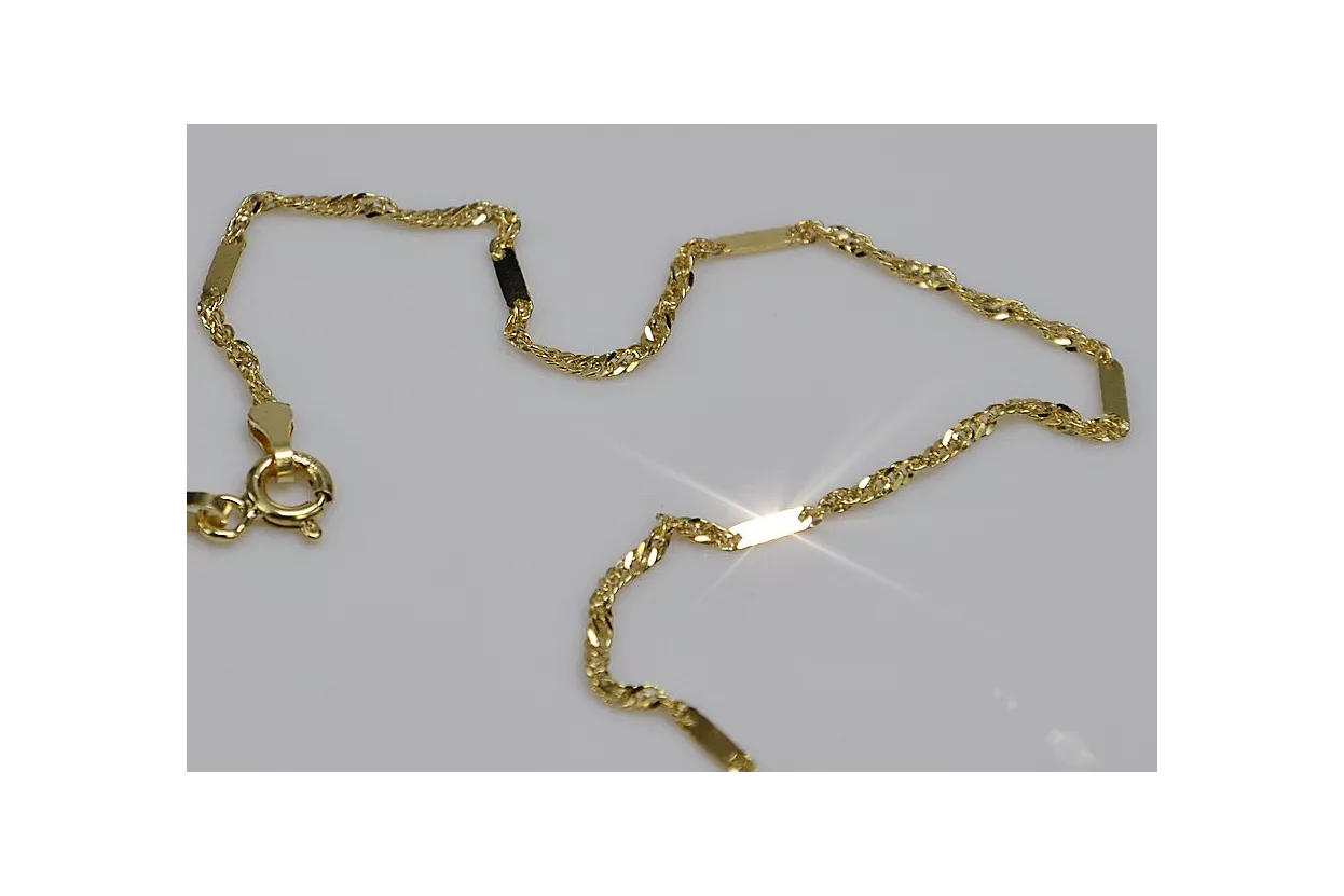 Italienische gelbe 14-Karat-Goldkette mit Diamantschliff cc012y