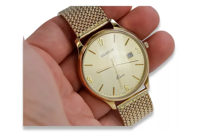 Reloj de oro para hombre Geneve ★ https://zlotychlopak.pl/es/ ★ Pureza del oro 585 333 ¡Precio bajo!