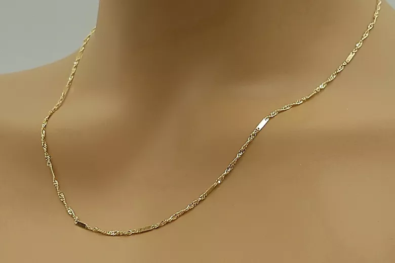 Yellow rose gold chain ★ russiangold.com ★ Gold 585 333 Low price