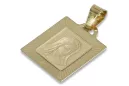 Amarillo italiano 14k 585 oro Mary medallion icon colgante pm002y