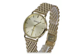 Reloj de señora de oro amarillo 14k 585 Geneve mw004y&mbw005y-f