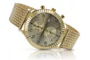 Montre femme en or avec bracelet unisexe 14k 585 Geneve mw007y&mbw014y-f