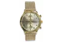 Montre femme en or avec bracelet unisexe 14k 585 Geneve mw007y&mbw014y-f