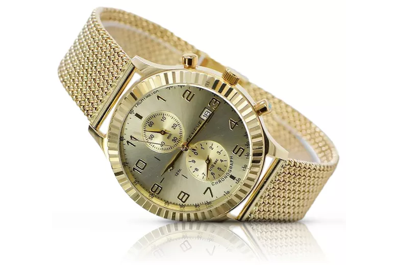 Montre femme en or avec bracelet unisexe 14k 585 Geneve mw007y&mbw014y-f