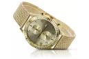 Złoty zegarek damski z bransoletą unisex 14k 585 Geneve mw007y&mbw014y-f