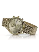 Złoty zegarek z bransoletą damski unisex 14k 585 Geneve mw007y&mbw013y-f