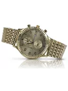 Złoty zegarek z bransoletą damski unisex 14k 585 Geneve mw007y&mbw013y-f