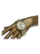 ceas de aur de damă cu brățară unisex 14k 585 Geneve mw007y&mbw013y-f