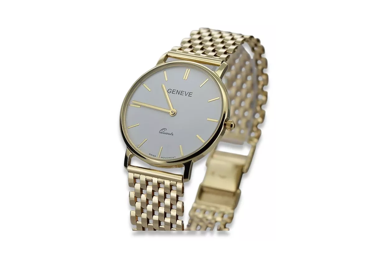 Reloj de oro para hombre Geneve ★ zlotychlopak.pl ★ Pureza de oro 585 333 Precio bajo!