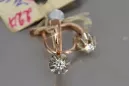 Russische Sowjetische Rose Pink 14 Karat 585 Gold Diamantohrringe ved153 Vintage