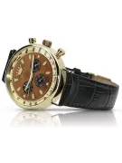 Yellow 14k 585 gold men's beautiful Geneve watch mw012y-br