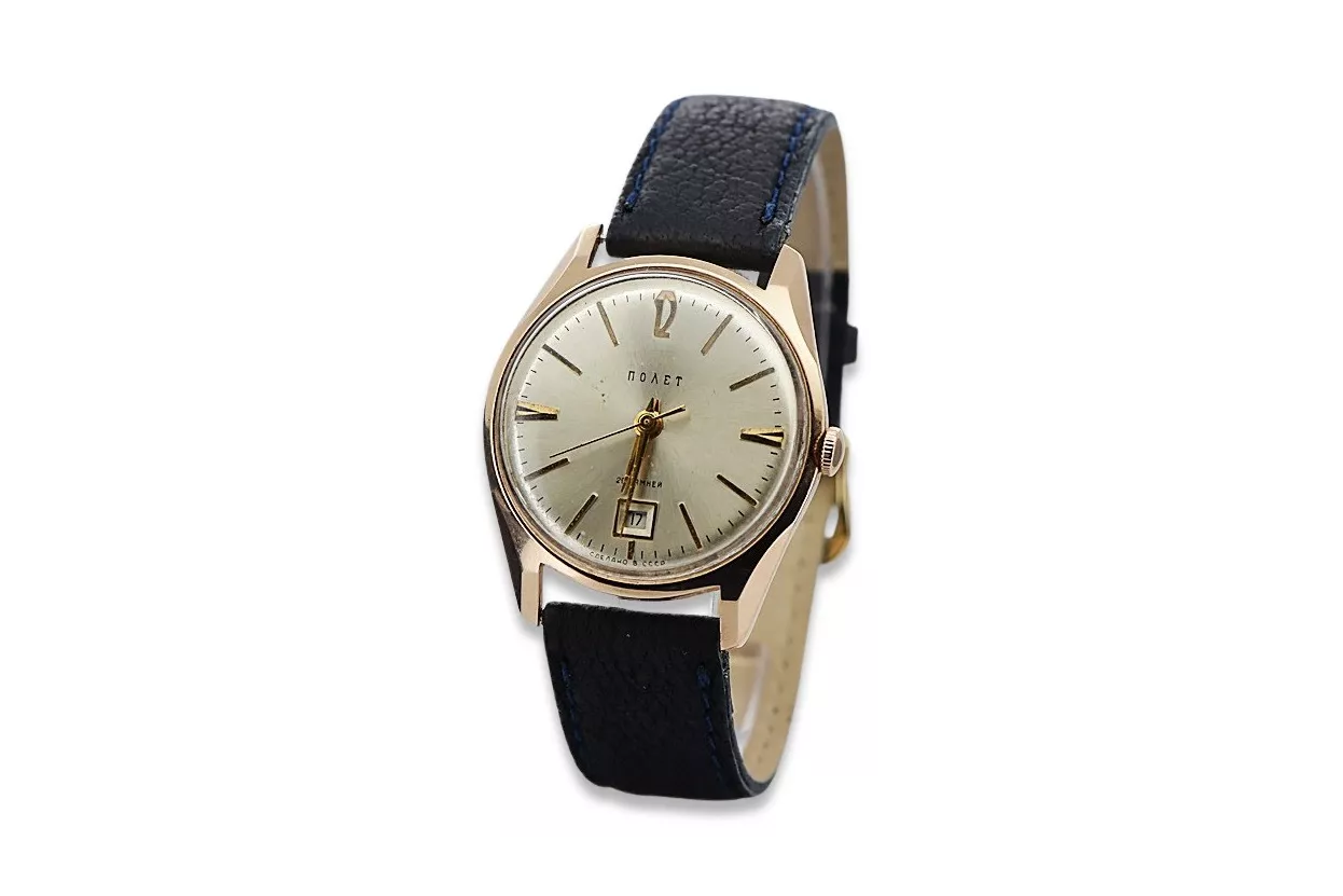 Russe soviétique rose 14k 585 or homme Poliot montre vw004