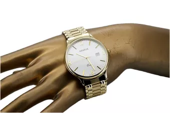 Жълт 14k 585 златен мъжки часовник Geneve mw017ydw&mbw006yo