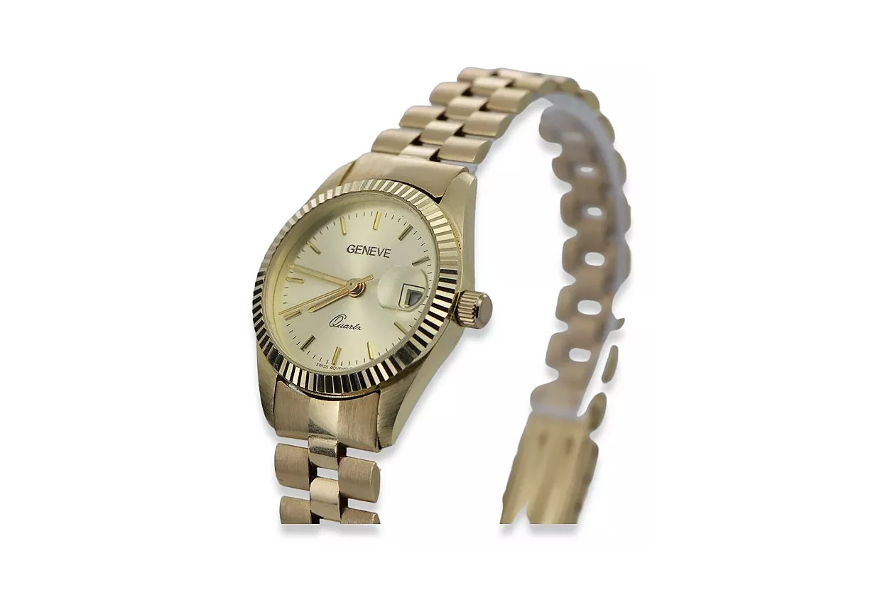 Gold men's watch Geneve ★ zlotychlopak.pl ★ Gold purity 585 333 Low Price!