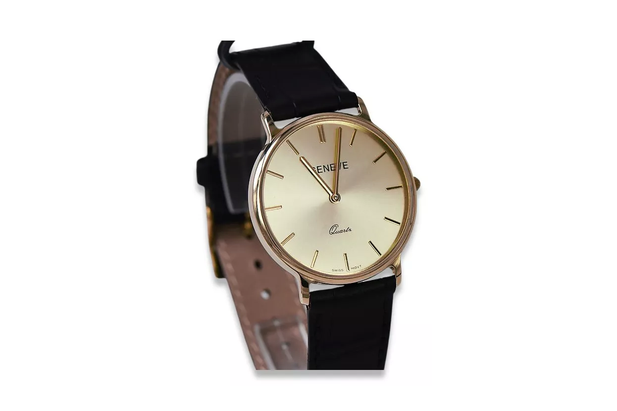 Reloj de oro para hombre Geneve ★ zlotychlopak.pl ★ Pureza de oro 585 333 Precio bajo!