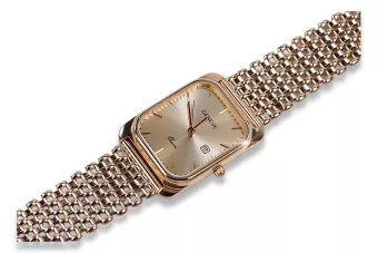 Rosa rusa Reloj de pulsera soviético 14k 585 oro para hombre Geneve reloj de pulsera mw001r&mbw004r