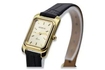 Gelbe Geneve-Damenuhr aus 14 Karat 585er Gold lw003ydy