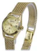 Montre Femme Italienne en Or 14K, Ronde 24mm, Quartz