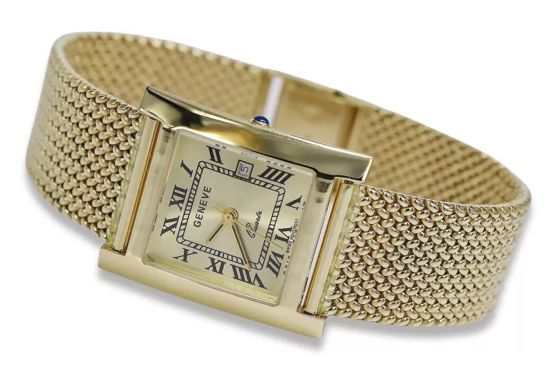 Reloj de oro para hombre Geneve ★ zlotychlopak.pl ★ Pureza de oro 585 333 Precio bajo!