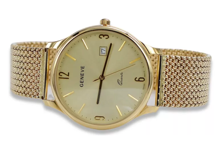 Montre Homme Or 14K, Italie, Boîtier 40mm, Quartz