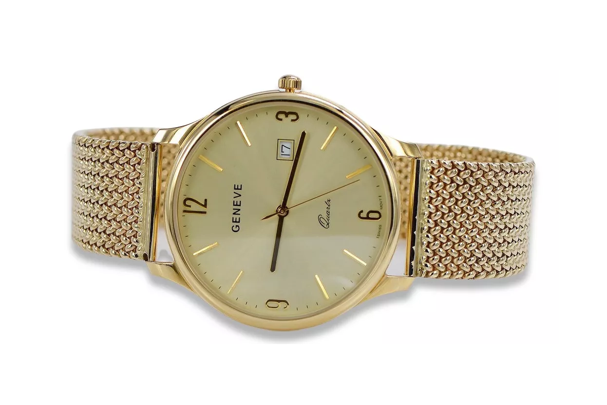 Montre Homme Or 14K, Italie, Boîtier 40mm, Quartz