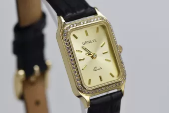 Amarillo 14k 585 oro señora reloj de Geneve lw055y