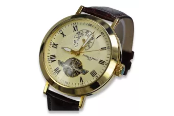 Montre pour homme en or jaune 14 carats 585 italien mw065y