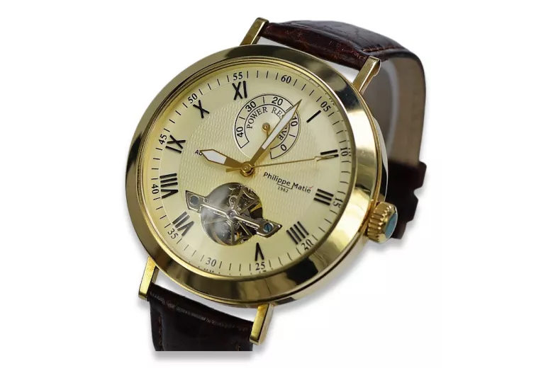 Italienische Gelbgold 14k 585 Herrenuhr mw065y