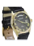 Reloj de Hombre de Oro 14k, Esfera Negra, Cuarzo, 41mm