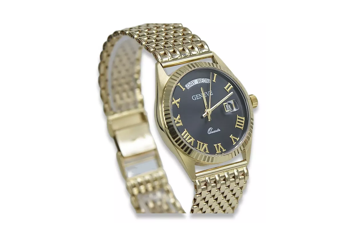 Reloj para hombres de oro Geneve ★ https://zlotychlopak.pl/es/ ★ Pureza de oro 585 333 Precio bajo!