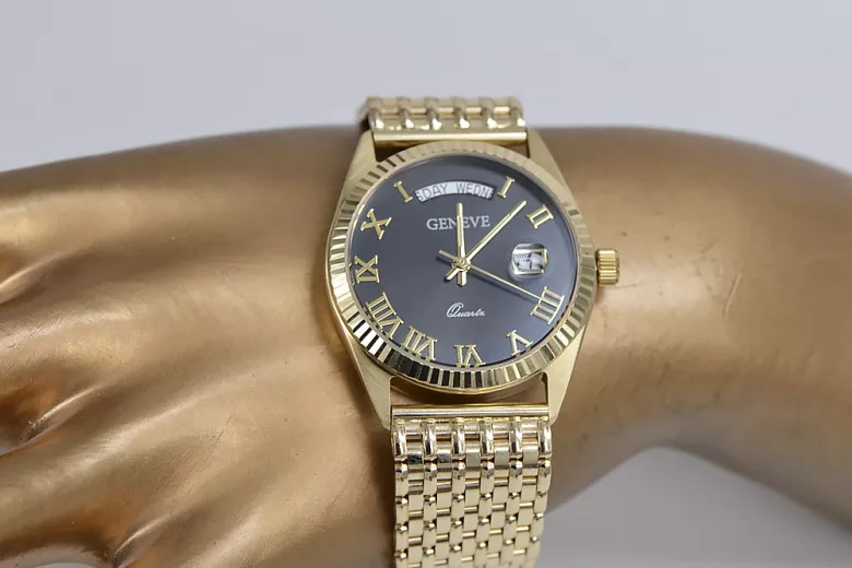 Montre hommes d'or Geneve ★ https://zlotychlopak.pl/fr/ ★ Pureté d'or 585 333 Low Price!