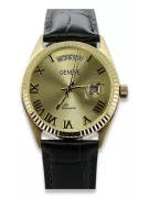 Gold men's watch Geneve ★ zlotychlopak.pl ★ Gold purity 585 333 Low Price!