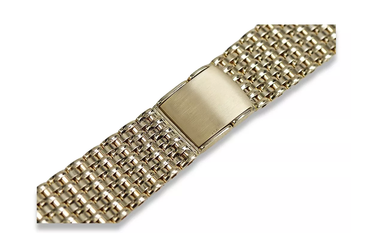 14K Gold Men's Watch Bracelet 20mm Italy