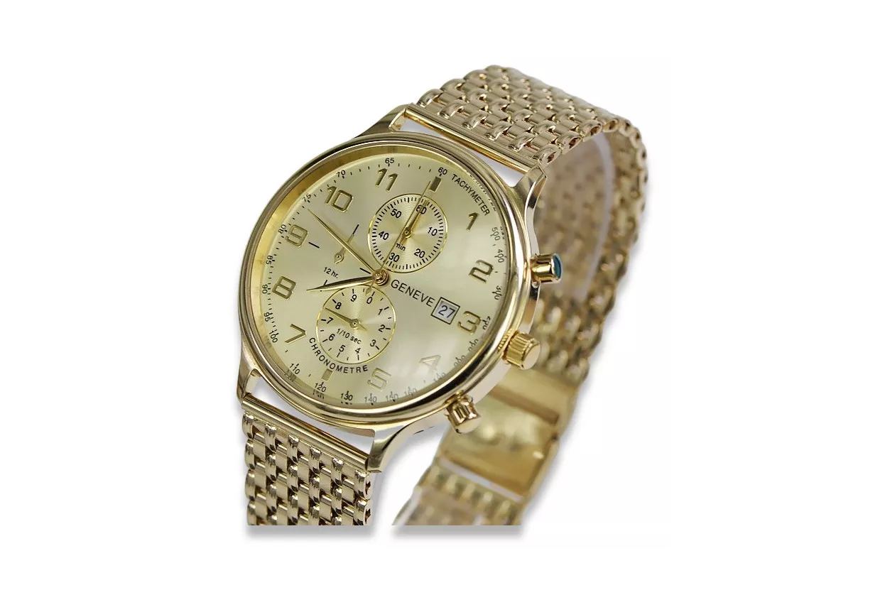 Ceas din aur 14k 585 cu bratara Geneve mw005ydy&mbw013y