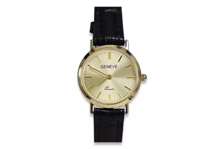 Gold men's watch Geneve ★ zlotychlopak.pl ★ Gold purity 585 333 Low Price!