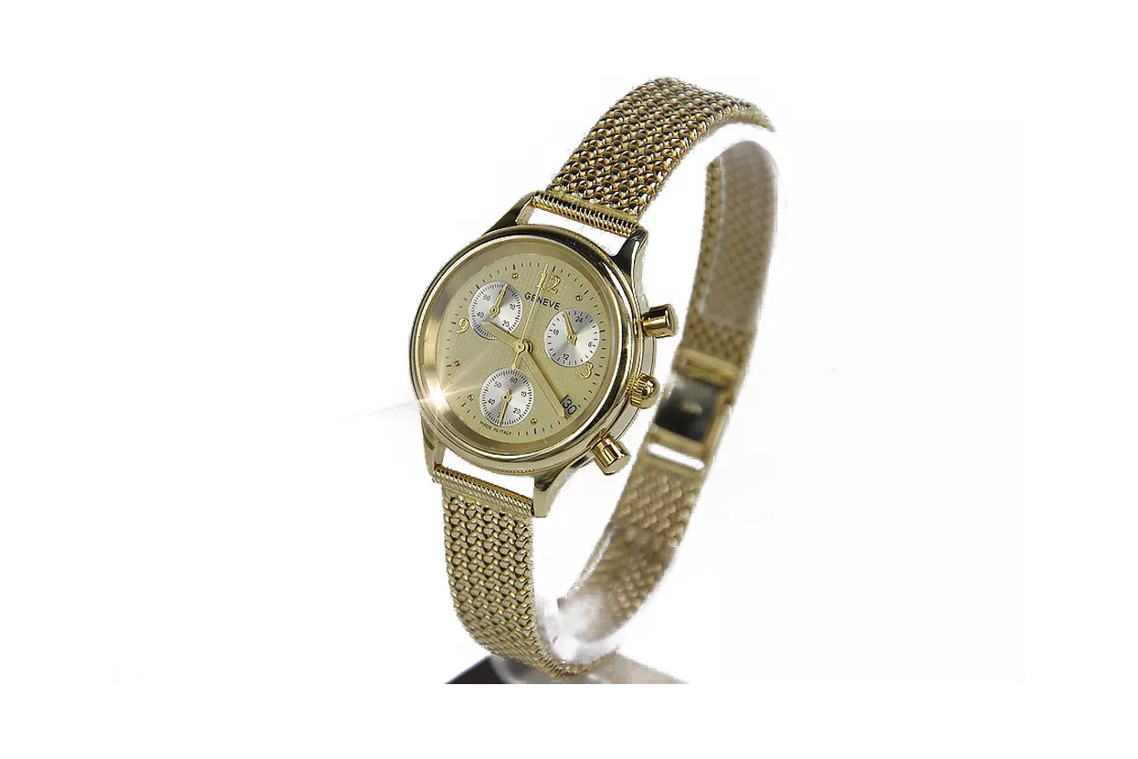 Reloj de oro para hombre Geneve ★ zlotychlopak.pl ★ Pureza de oro 585 333 Precio bajo!