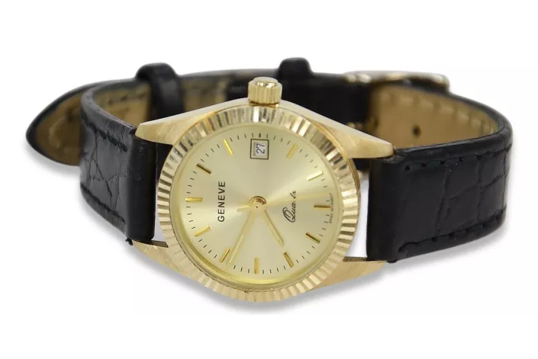 Gold men's watch Geneve ★ zlotychlopak.pl ★ Gold purity 585 333 Low Price!