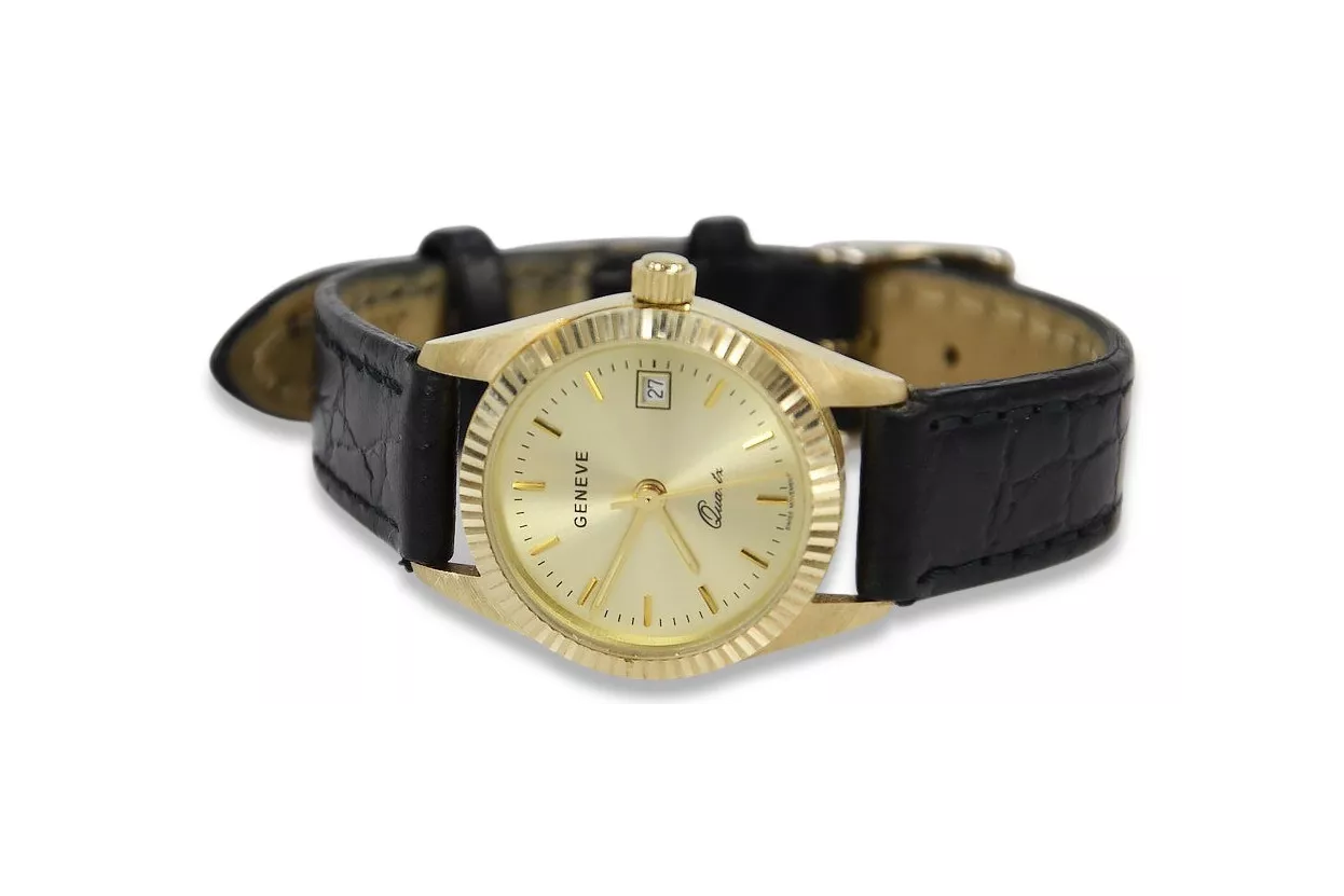 Gold men's watch Geneve ★ zlotychlopak.pl ★ Gold purity 585 333 Low Price!