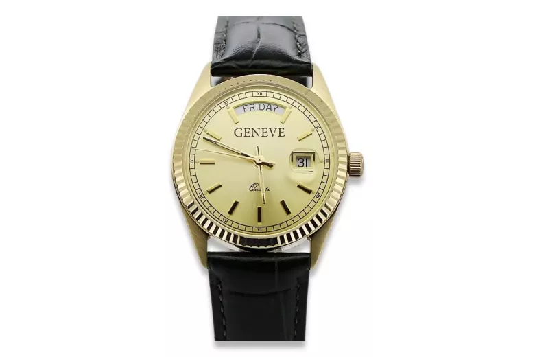 Montre hommes d'or Geneve ★ https://zlotychlopak.pl/fr/ ★ Pureté d'or 585 333 Low Price!