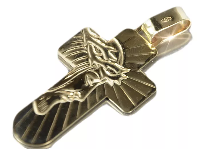 Golden Catholic Cross ★ russiangold.com ★ Gold 585 333 Low price