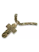 Italian yellow 14k gold Catholic cross & Cartier chain ctc023y&cc031y