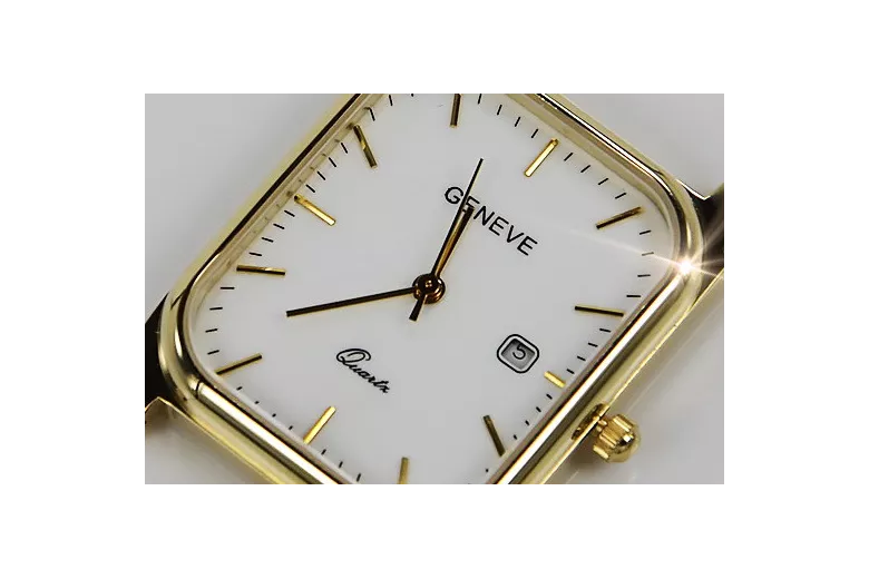 Italienisch Gelb 14 Karat Gold Herren Geneve Uhr mw007y