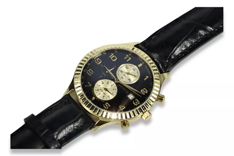 Reloj de oro para hombre Geneve ★ zlotychlopak.pl ★ Pureza de oro 585 333 Precio bajo!