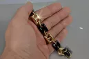 Italian yellow 14k 585 gold onyx bracelet cb102y